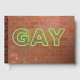 SlipperyJoe verlichte gay neonbord helder levendig Gastenboek