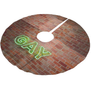 SlipperyJoe verlichte gay neonbord helder levendig Kerstboom Rok