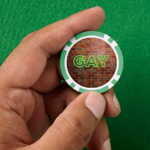 SlipperyJoe verlichte gay neonbord helder levendig Poker Chips
