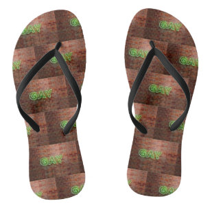 SlipperyJoe verlichte gay neonbord helder levendig Teenslippers