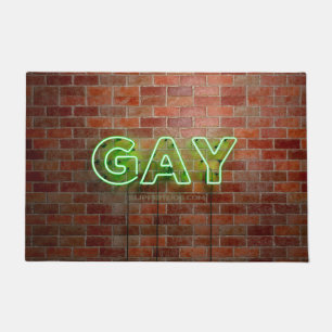 SlipperyJoe verlichte gay neonbord heldere levendi Deurmat