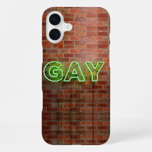 SlipperyJoe verlichte gay neonbord heldere levendi iPhone 16 Plus Hoesje