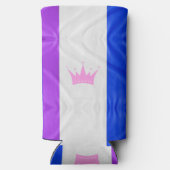 SlipperyJoe versleept de paarse witte blauwe kroop Seltzer Blikjeskoeler (Achterkant)