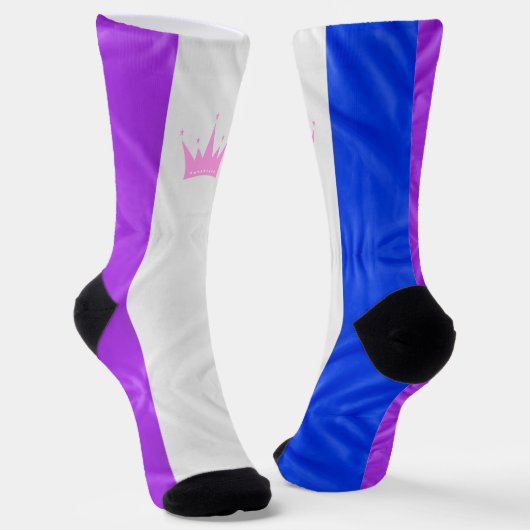 SlipperyJoe versleept de paarse witte blauwe kroop Sokken (Gebogen)