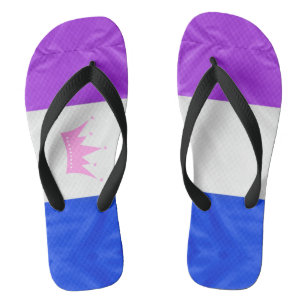 SlipperyJoe versleept de paarse witte blauwe kroop Teenslippers