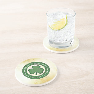 SlipperyJoe viert St. Patrick's Day Iris Zandsteen Onderzetter