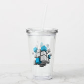 SlipperyJoe's 3D-kubussen boeiende arrangement Acryl Drinkbeker (Achterkant)