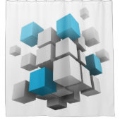 SlipperyJoe's 3D-kubussen boeiende arrangement Douchegordijn (Voorkant)