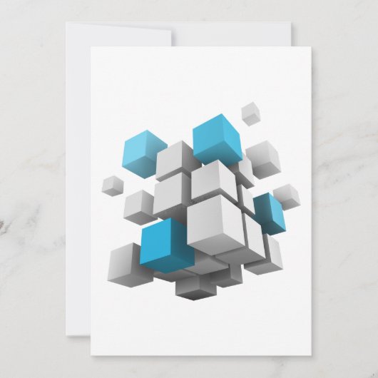 SlipperyJoe's 3D-kubussen boeiende arrangement Feestdagenkaart (Voorkant)