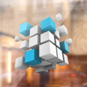 SlipperyJoe's 3D-kubussen boeiende arrangement Raamsticker (Vel 2)