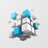 SlipperyJoe's 3D-kubussen boeiende arrangement Raamsticker (Vel)