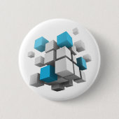 SlipperyJoe's 3D-kubussen boeiende arrangement Ronde Button 5,7 Cm (Voorkant)