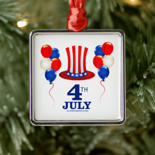 SlipperyJoe's 4 juli Onafhankelijkheidsdag klassie Metalen Ornament