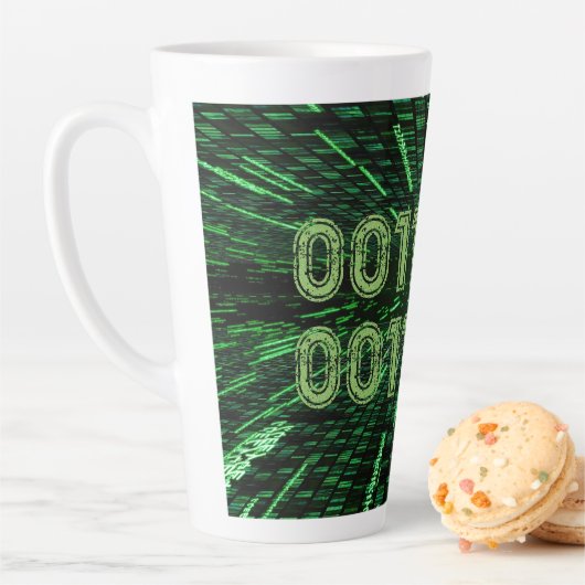 SlipperyJoe's 69 binaire code levendig groene bere Latte Mok (In situ)