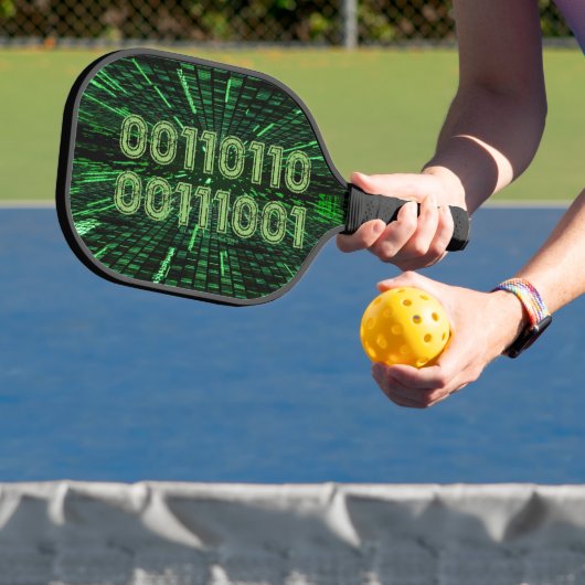 SlipperyJoe's 69 binaire code levendig groene bere Pickleball Paddle (Insitu)