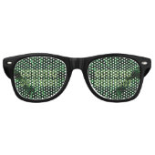 SlipperyJoe's 69 binaire code levendig groene bere Retro Zonnebril (Voorkant)
