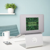 SlipperyJoe's 69 binaire code levendig groene bere Sticker (Laptop op bureau)