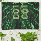 SlipperyJoe's 69 binaire code levendig groene bere Theedoek (Gevouwen)