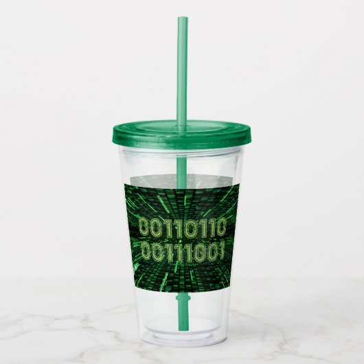SlipperyJoe's 69 binaire code levendige groene com Acryl Drinkbeker (Voorkant)