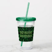 SlipperyJoe's 69 binaire code levendige groene com Acryl Drinkbeker (Achterkant)