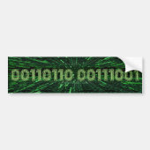 SlipperyJoe's 69 binaire code levendige groene com Bumpersticker (Voorkant)
