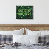 SlipperyJoe's 69 binaire code levendige groene com Canvas Afdruk (Insitu (Slaapkamer))