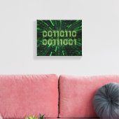 SlipperyJoe's 69 binaire code levendige groene com Canvas Afdruk (Insitu (Woonkamer))