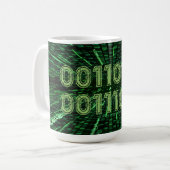 SlipperyJoe's 69 binaire code levendige groene com Koffiemok (Voorkant links)