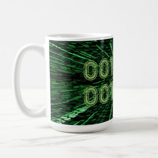 SlipperyJoe's 69 binaire code levendige groene com Koffiemok (Links)