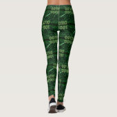 SlipperyJoe's 69 binaire code levendige groene com Leggings (Achterkant)