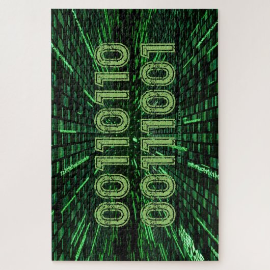 SlipperyJoe's 69 binaire code levendige groene com Legpuzzel (Verticaal)