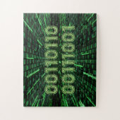 SlipperyJoe's 69 binaire code levendige groene com Legpuzzel (Verticaal)
