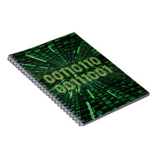 SlipperyJoe's 69 binaire code levendige groene com Notitieboek