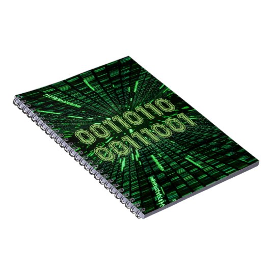 SlipperyJoe's 69 binaire code levendige groene com Notitieboek (Rechterzijde)