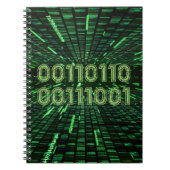SlipperyJoe's 69 binaire code levendige groene com Notitieboek (Voorkant)