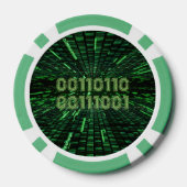 SlipperyJoe's 69 binaire code levendige groene com Poker Chips (Achterkant)