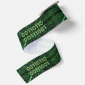 SlipperyJoe's 69 binaire code levendige groene com Satijnen Lint (Achterkant)