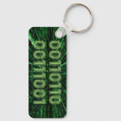 SlipperyJoe's 69 binaire code levendige groene com Sleutelhanger (Achterkant)