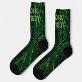 SlipperyJoe's 69 binaire code levendige groene com Sokken (Links)