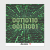 SlipperyJoe's 69 binaire code levendige groene com Sticker (Vel)