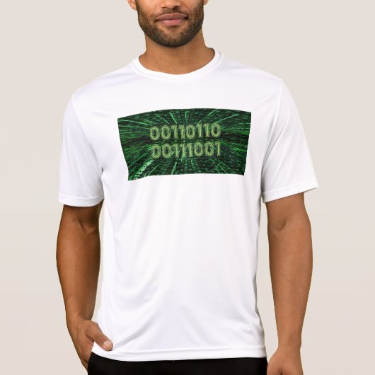 SlipperyJoe's 69 binaire code levendige groene com T-shirt (Voorkant)