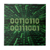 SlipperyJoe's 69 binaire code levendige groene com Tegeltje (Voorkant)