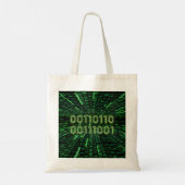 SlipperyJoe's 69 binaire code levendige groene com Tote Bag (Achterkant)
