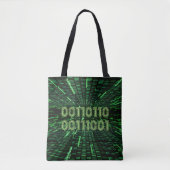 SlipperyJoe's 69 binaire code levendige groene com Tote Bag (Voorkant)