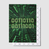 SlipperyJoe's 69 binaire code levendige groene com Vellum Uitnodigingen (Offset (Uitnodiging))