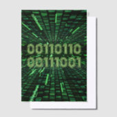 SlipperyJoe's 69 binaire code levendige groene com Vellum Uitnodigingen (Offset)