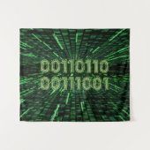 SlipperyJoe's 69 binaire code levendige groene com Wandkleed (Voorkant (horizontaal))