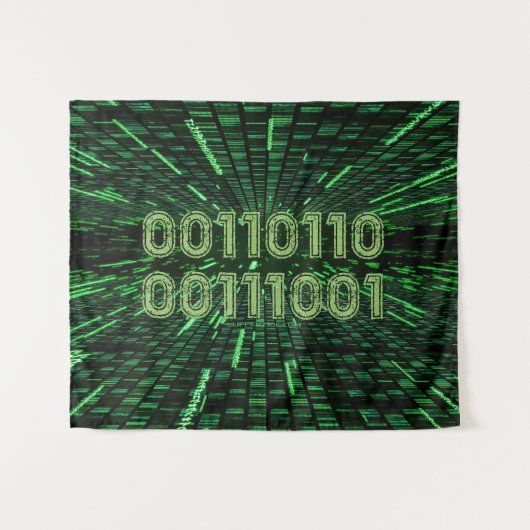 SlipperyJoe's 69 binaire code levendige groene com Wandkleed (Voorkant (horizontaal))