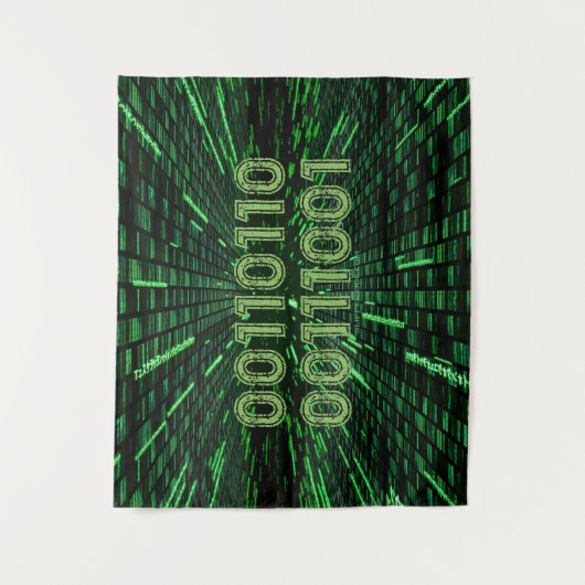 SlipperyJoe's 69 binaire code levendige groene com Wandkleed (Voorkant)