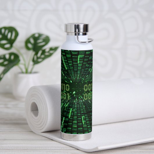 SlipperyJoe's 69 binaire code levendige groene com Waterfles (Yoga)